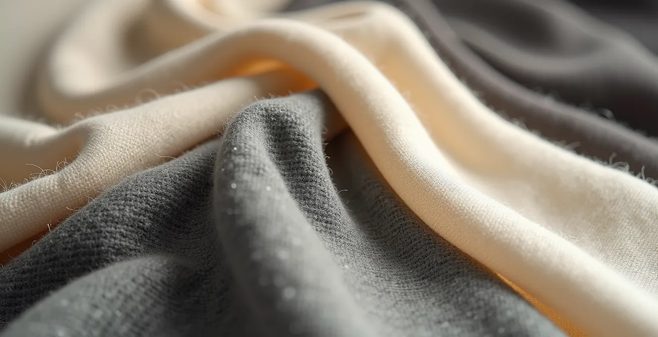 Makroaufnahme von hochwertigem Leinenstoff mit sichtbarer Textur