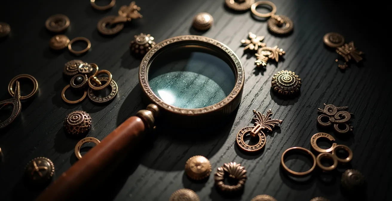 Makroaufnahme verschiedener deutscher Goldpunzen und Stempel