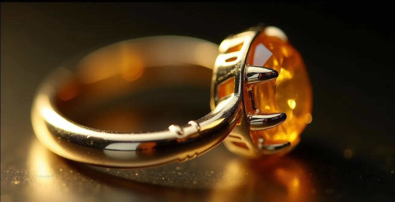 Makroaufnahme perfekter Fassungen und Lötstellen an hochwertigem Goldschmuck