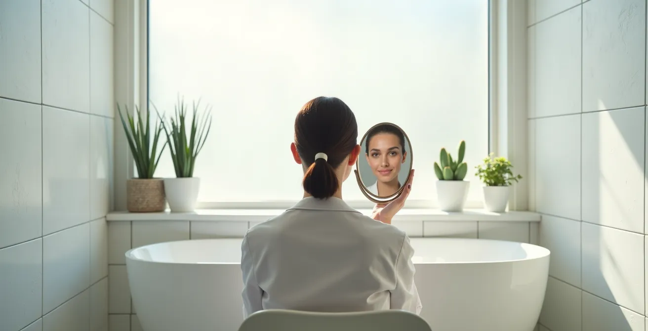 Nahaufnahme eines Haaransatzes mit gesunder Kopfhaut