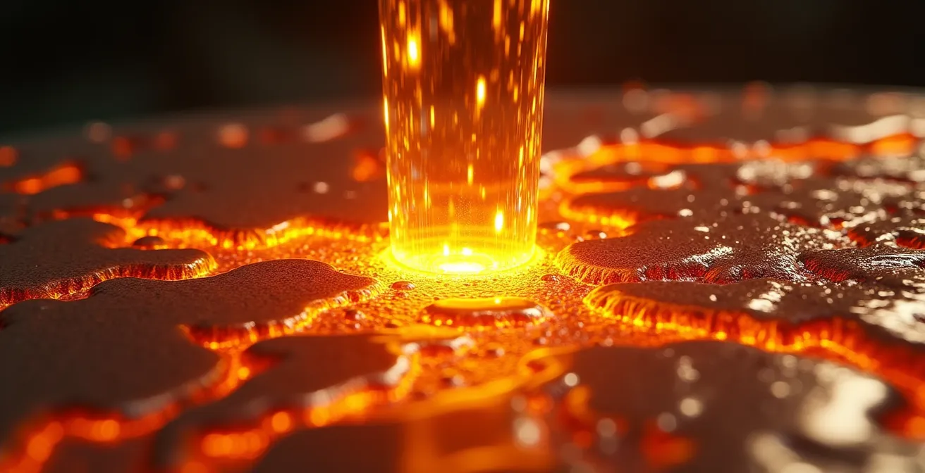 Makroaufnahme der Kupfer-Gold-Legierung in der Schmuckherstellung