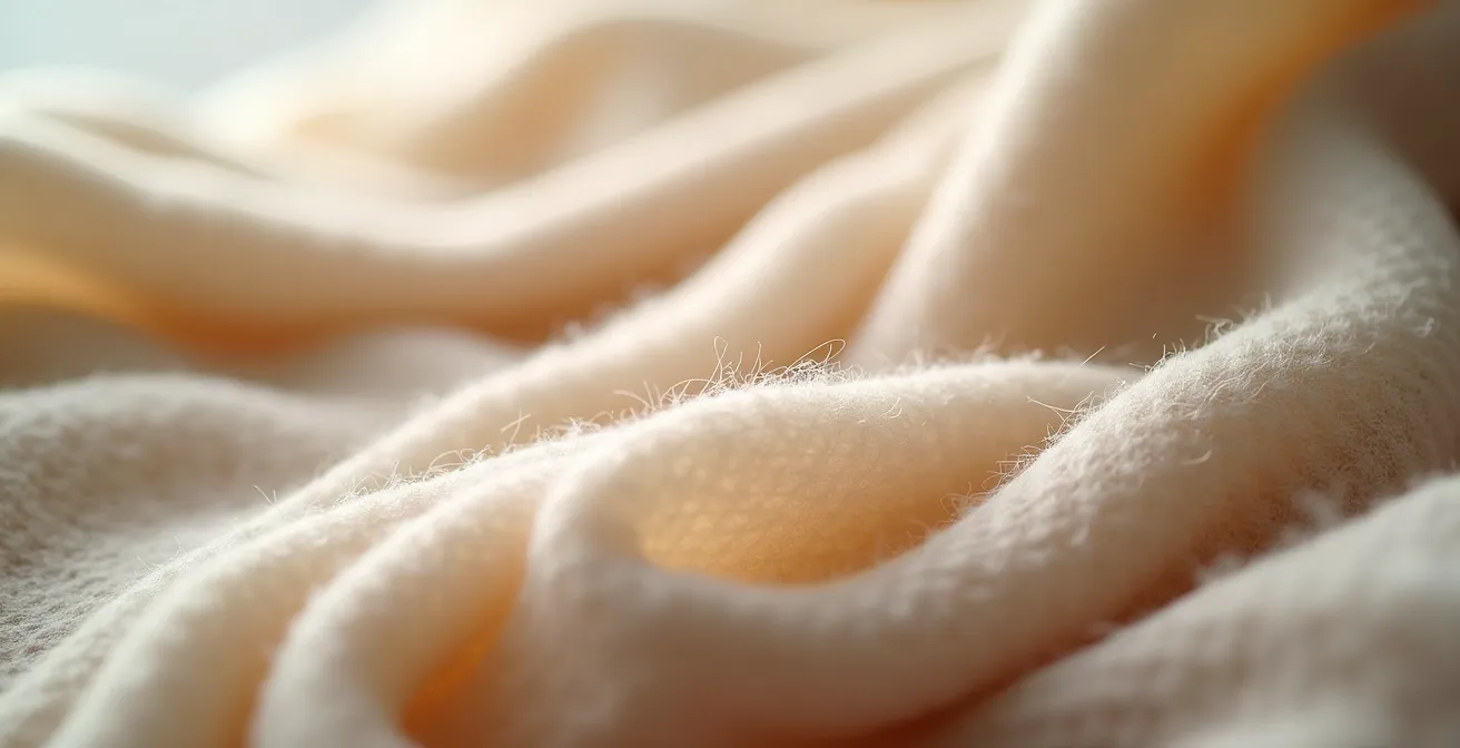 Nahaufnahme hochwertiger Naturstoffe in neutralen Tönen